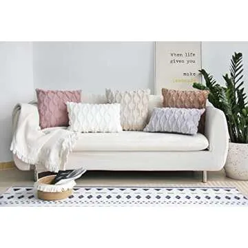 JOJUSIS Plush Short Wool Velvet Decorative Throw Pillow Covers Luxury Style Cushion Case Faux Fur Pillowcases for Sofa Bedroom Pack of 2 18 x 18 Inch Beige