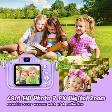 KIZJORYA 48MP Kids Camera - Perfect Gift for Ages 3-12