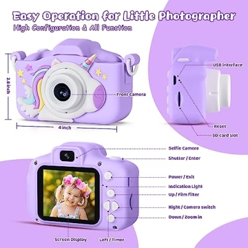 KIZJORYA 48MP Kids Camera - Perfect Gift for Ages 3-12