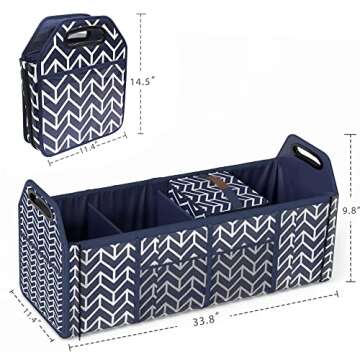 Trunk Organizer for car, Foldable Car Storage Bag Portable Insulation Cooler Bag Collapsible Vehicle...