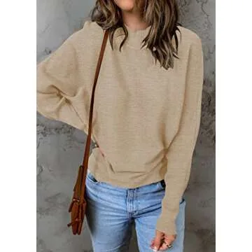 ZESICA Women's Turtleneck Batwing Sweater - Stylish Comfort