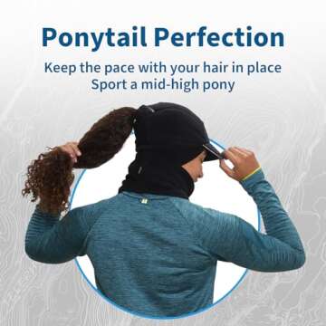 Fleece Ponytail Hat and Neck Warmer Set for Women