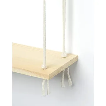 Bohemian Floating Wood Macrame Shelves for Home Decor
