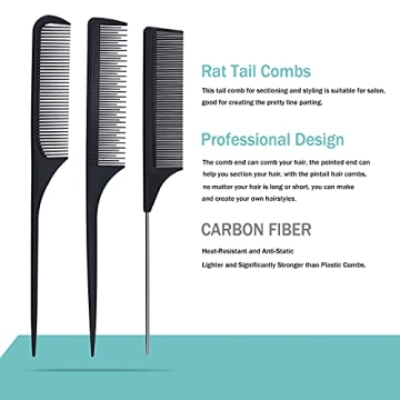 Carbon Fiber Hair Combs Set for Essential Grooming