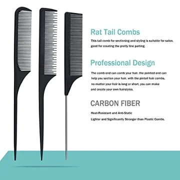Carbon Fiber Hair Combs Set for Essential Grooming