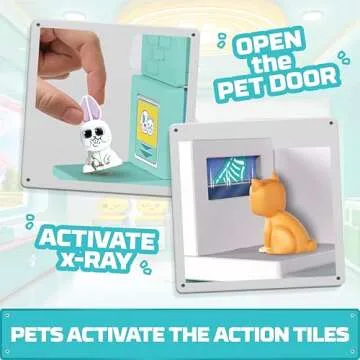 Tile Town Pet Vet Magnetic Tiles Construction Building Playset + Figures, Kids 3-6+, New Action Tiles for Action Play, Realistic Builds, Creative Toy, Great Gift for Boys & Girls