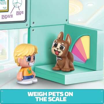 Tile Town Pet Vet Magnetic Tiles Construction Building Playset + Figures, Kids 3-6+, New Action Tiles for Action Play, Realistic Builds, Creative Toy, Great Gift for Boys & Girls