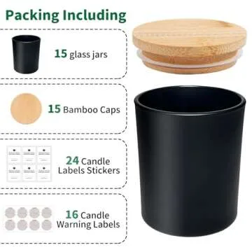 SUPMIND Glass Candle Jars For Making Candles, Empty Glass Jars in Bulk with Bamboo Lids
