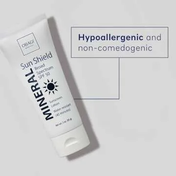 Obagi Sun Shield Hypoallergenic Mineral Sunscreen – Broad Spectrum SPF 50 Protection from the Sun – Sheer, Quick-Absorbing Formula – 3 oz
