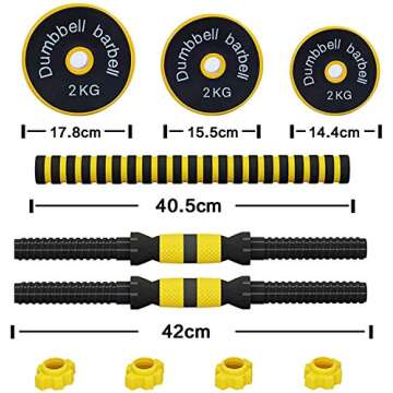Bavnnro 2-in-1 Adjustable Dumbbell Barbell Set for Home Fitness