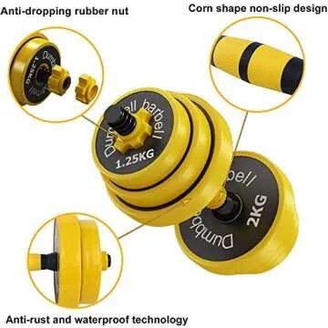 Bavnnro 2-in-1 Adjustable Dumbbell Barbell Set for Home Fitness