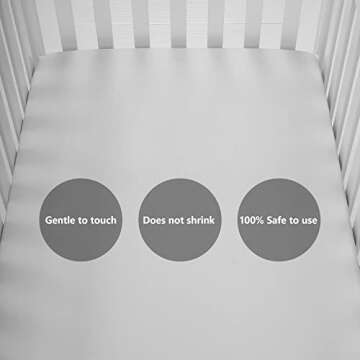 TILLYOU Fitted Crib Sheet Set - Super Soft Toddler Bed Sheets for Standard Crib and Toddler Mattresses, Premium Cozy Nursery Bedding Sheet, 28"x52"x8", Gray