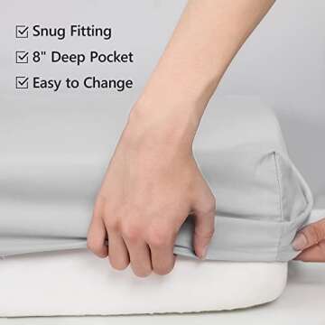 TILLYOU Fitted Crib Sheet Set - Super Soft Toddler Bed Sheets for Standard Crib and Toddler Mattresses, Premium Cozy Nursery Bedding Sheet, 28"x52"x8", Gray