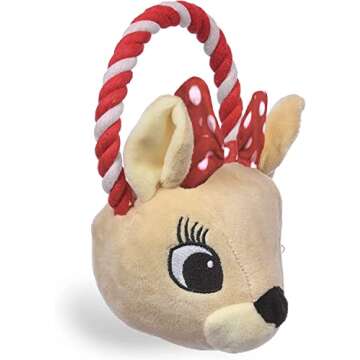 Rudolph The Red Nose Reindeer Clarice Rope Toy for Dogs | 7 1/2 Inch Clarice Rope Head Dog Toy | Rop...