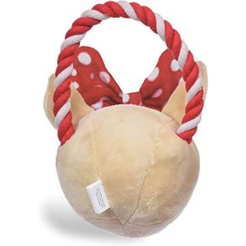 Rudolph The Red Nose Reindeer Clarice Rope Toy for Dogs | 7 1/2 Inch Clarice Rope Head Dog Toy | Rope Dog Toy for Aggressive Chewers and All Dogs - Holiday Dog Rope Toys