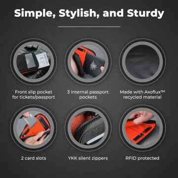 ALPAKA Black Zip Travel Wallet for Secure Travel Accessories