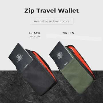 ALPAKA Black Zip Travel Wallet for Secure Travel Accessories