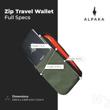 ALPAKA Black Zip Travel Wallet for Secure Travel Accessories