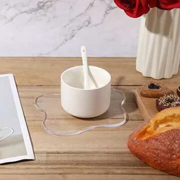 2pcs Acrylic Irregular Coasters, Clear Cloud Shape Cup Mats Transparent Irregular Shaped Coasters Coffee Cup Coaster Creative Mug Pad Ornaments for Desk Dining Table Kitchen Bar