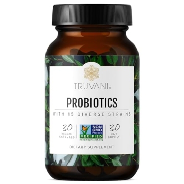 Truvani Probiotic Supplement | 30 Servings | 15 Billion CFU | 15 Diverse Strains for Digestive, Immu...