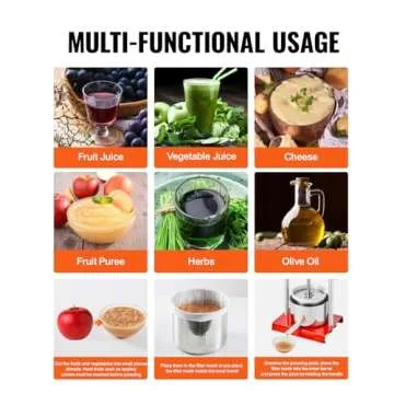 VEVOR Fruit Wine Press, 0.53 Gallon/2L, 2 Stainless Steel Barrels, Manual Juice Maker, Cider Apple Grape Tincture Vegetables Honey Olive Oil Making Press with T-Handle for Outdoor, Kitchen, and Home