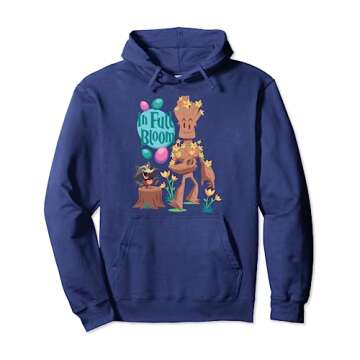 Marvel Easter Rocket & Groot In Full Bloom Pullover Hoodie - Celebrate Spring with Style