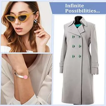 100 Sets Cover Buttons Kit with Tools for DIY Sewing