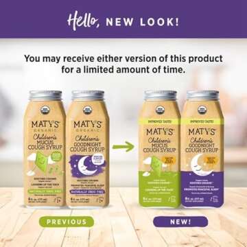 Matys Organic Kids Cough Syrup Mucus & Nighttime Value Pack for Children 1 Year + Up, Soothing All-i...