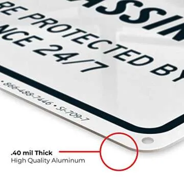 Sigo Signs, Private Property No Trespassing Sign - (4 Pack) - Video Survelliance Sign | 10x7 Inches,Rust Free 0.40 Aluminum, Fade Resistant, Indoor/Outdoor Use, Made in USA