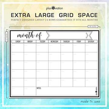 planOvation Magnetic Calendar for Refrigerator - Magnetic Dry Erase Calendar for Kids, Teens & Adults, Monthly and Weekly Planner Whiteboard - 12 x 16in (Black)