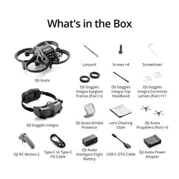 DJI Avata Explorer Combo, First-Person View Drone with Camera 4K, Super-Wide 155° FOV, Includes New RC Motion 2 and Goggles Integra Black, FAA Remote ID Compliant