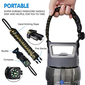 LEGEND SANDY 64 Oz Motivational Water Bottle with Straw