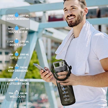 LEGEND SANDY 64 Oz Motivational Water Bottle with Straw