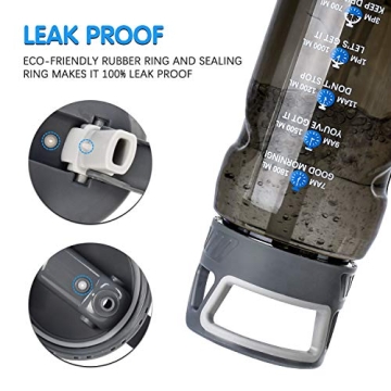 LEGEND SANDY 64 Oz Motivational Water Bottle with Straw