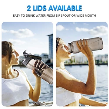 LEGEND SANDY 64 Oz Motivational Water Bottle with Straw