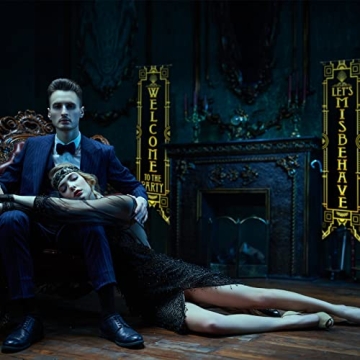 Roaring 20s Party Decoration Banners in Black Gold