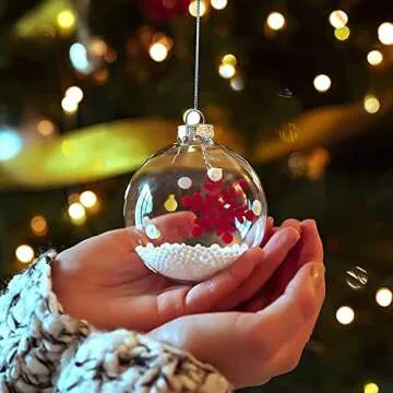 12 Pcs Clear Fillable Christmas Ornament Balls for DIY