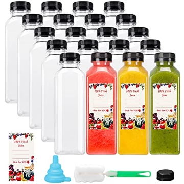 20pcs 16oz Clear Juice Bottles with Caps - Perfect for Juicing
