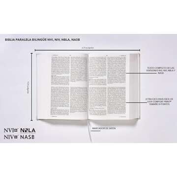 NIV/NVI/NASB/NBLA, Bilingual Parallel Bible, Hardcover, Comfort Print / NIV/NVI/NASB/NBLA Biblia Paralela Bilingüe, Tapa dura, Comfort Print (Spanish Edition)