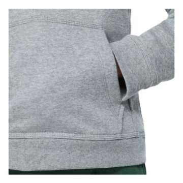Nike Boy's NSW Pull Over Hoodie Club, Carbon Heather/White, Large