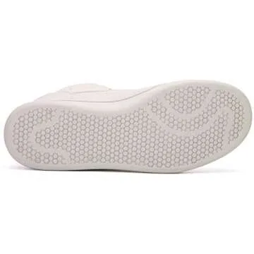 UBFEN Womens High Top Ankle Support Sneakers Beige Hidden Wedge Heel Retro 80s Tennis Shoes for Girls Cosplay Removable Insole Footwear Size 9