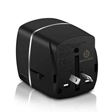 Bonazza Universal International Travel Adapter Kit with 4Amps 4 USB Ports - UK, US, AU, Europe All In One Plug Adapter - Over 150 Countries & USB Power Adapter for iPhone, Android, All USB Devices (FC-4U)