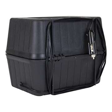 Koolatron 12V Heating Lunch Box Stove, 1.6 Qt (1.5 L), Black, 6 ft (1.8m) Power Cord, Heats to 300F (149C), Built-In Cord Storage, Classic Construction Worker Lunchbox, for Car, SUV, Pickup Truck