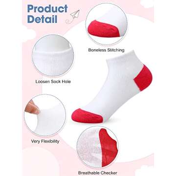 Foaincore 100 Pairs Kids Socks Bulk, Baby and Toddler Ankle and Low Cut Socks Half Cushion No Show Socks for Boys and Girls (White/Multicolor)