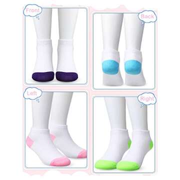 Foaincore 100 Pairs Kids Socks Bulk, Baby and Toddler Ankle and Low Cut Socks Half Cushion No Show Socks for Boys and Girls (White/Multicolor)