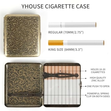 YHOUSE Vintage Metal Cigarette Case Stylish and Durable