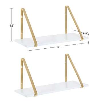 Kate and Laurel 18-Inch Modern Wooden Shelves Set of 2