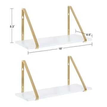 Kate and Laurel 18-Inch Modern Wooden Shelves Set of 2