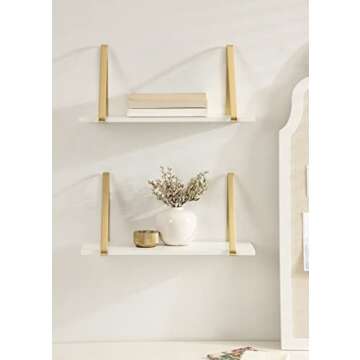 Kate and Laurel 18-Inch Modern Wooden Shelves Set of 2