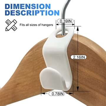 Meuzvin 50PCS Hanger Hooks Clothes Connector Hooks Space Saving Cascading Hangers Closet Organizer (White)